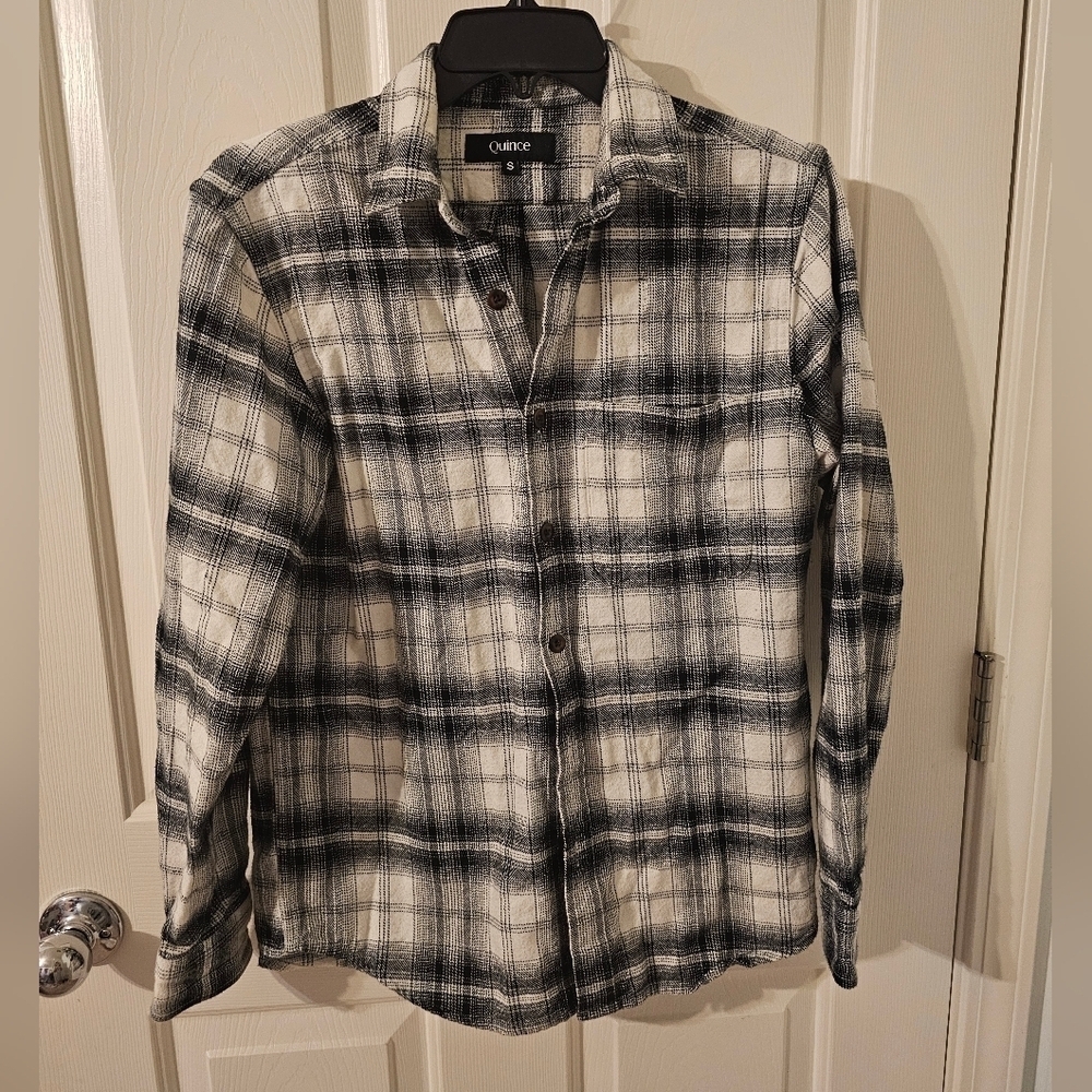 Quince Mens Flannel And Collar3d Tshirt Bundle Size S